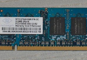 Memoria RAM 512 MB - para portatil