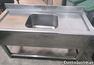 Bancada inox Industrial 1 Pia de Lavagem