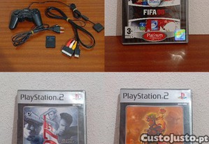 PlayStation 2 PS2 Completa + 3 Jogos