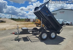 Atrelado Reboque Basculante Eletrico Com Bateria Prpria Carga Geral Mercadorias Todo Terreno Rodas Jipe Muito Forte Novo