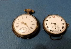 2 relógios início século corda manual