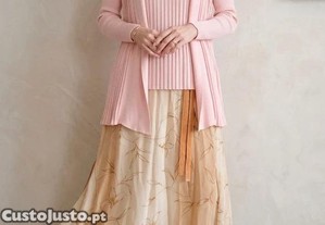 Conjunto Zara Floral + Cardigã Rosa | M