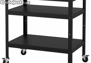 Carrinho de apoio BROR, preto/contraplacado pinho, 85x55 cm - IKEA