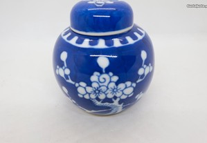 Pote Porcelana Chinesa Decoração Ginger a Azul e Branco XX 9,5 cm