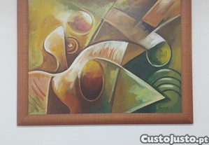 Quadro Decorativo Abstrato   Assinado e com Moldura de Qualidade!