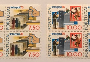 2 quadras selos novos - INTERPHIL - 1976