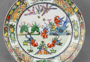 Prato Porcelana da China, Luta de Galos   circa 1960