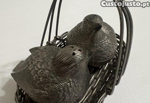Saleiro vintage banhado a prata
