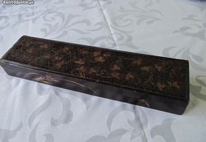 Caixa para leque em madeira charão - antigo XIX China