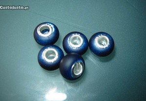 5 contas azuis escuras novas - Pituxa Jewelry
