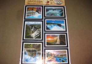 7 stickers 5D com imagens de quedas de água/Selado