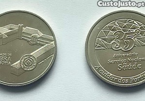 Moedas Universidade de Coimbra e 35 Aniversário Serviço Nacional de Saúde
