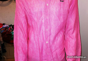 Camisa Slim Fit Rosa Mr. Blue Tamanho XL