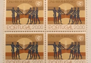 Quadra selos 30. aniversário O.N.U. - 1975