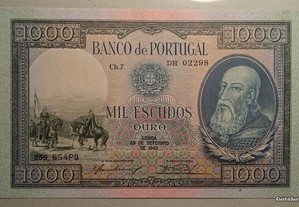 Nota 1000$00 escudos 1942 - Portes Gratis