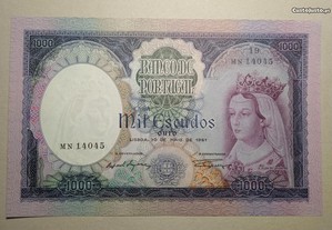 Nota 1000$00 escudos 1961 D. Filipa Lencastre - Envio Grátis