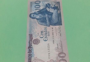 Linda nota portuguesa de 100 esc