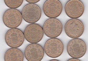 Lote de moedas de 100 pesetas