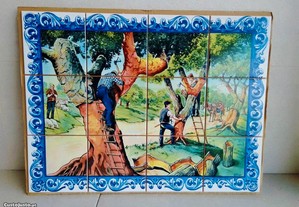 Painéis de Azulejos SOBREIROS e Cortiça no Alentejo - Paisagem de herdade alentejana