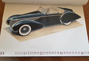 Calendários c/12 ilustrações de automóveis antigos