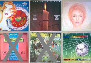 Vários discos de vinil (Hit Parade 89, Frida, México 86)