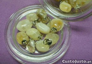 Pendente pedra semi preciosa 1x2cm conj.30pçs