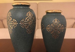 Decoração - Conjunto de jarras e potes em faiança decorativa - marca fadecol - NOVO - PRENDA