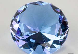 Pisa-papéis em cristal Rosenthal, em forma de diamante Azul, 10 cm