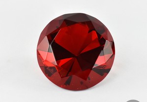 Pisa-papéis em cristal Rosenthal, em forma de diamante Vermelho, 8,2 cm