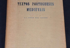 Livro Textos Portugueses Medievais 1ª edição 1959