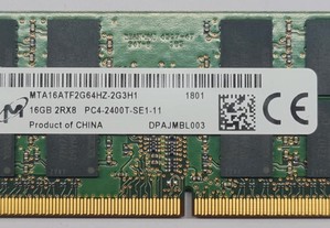 Memória portátil Micron 16Gb 260pin SODIMM DDR4 PC4-19200 2400MHz