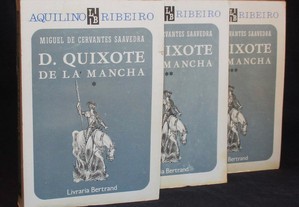 Livro D. Quixote De La Mancha Miguel de Cervantes Aquilino Ribeiro 3 Volumes