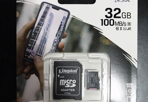 Cartão de memória 32GB Kingston com adaptador
