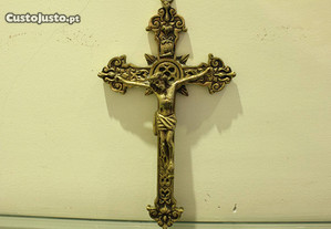 Crucifixo de Suspensão em Bronze 22 cm Antigo