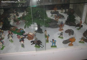 Display diorama FARWEST soldados Britains + carroça 1970s