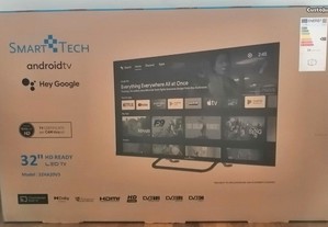TV SMART TECH (LED- 32' -81 cm-HD-Android TV)- nova, 3 anos garantia