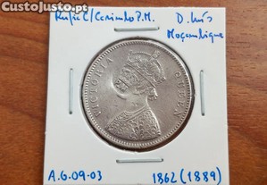 Moeda Rupia C/Carimbo PM D. Lus - Moambique