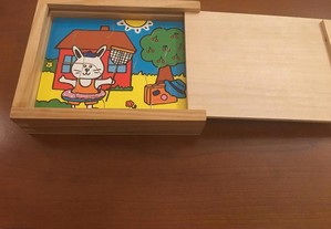 4 Puzzles de madeira em caixa de madeira - Estações do ano