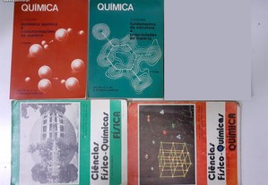 Livros de Física e Química antigos - anos 70 e 80
