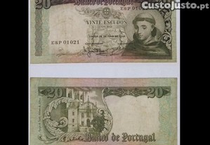 Notas Portuguesas - 20$ escudos (Santo António)