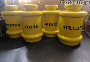 4 Potes Cermica Amarelos