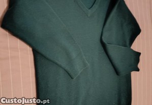 Camisola / Pullover, em L, verde - Tamanho S - Estado impecvel