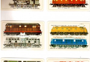 Coleção completa e numerada de 12 calendários sobre Comboios 1986