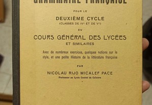 "Précis de Grammaire Française 1929" de Nicolau Rijo Micalef Pace