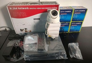 Gravador CCTV Videovigilância com 4 cameras, novo