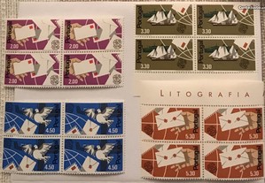 4 quadras selos com. 100 anos da U.P.U. - 1974