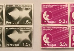 2 quadras selos In.Est.Ter.Com. via Satélite-1974