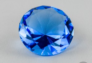Pisa-papéis em cristal Rosenthal, em forma de diamante Azul, 6,2 cm