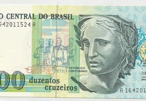 Espadim - Nota de 200 Cruzeiros de 1990 - Brasil