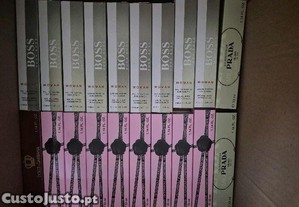 Perfumes  nas caixas de testes